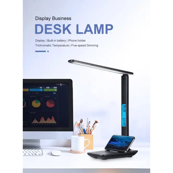 Акумуляторна LED лампа VHG TX26CX з календарем та годинником, Black - изображение 3
