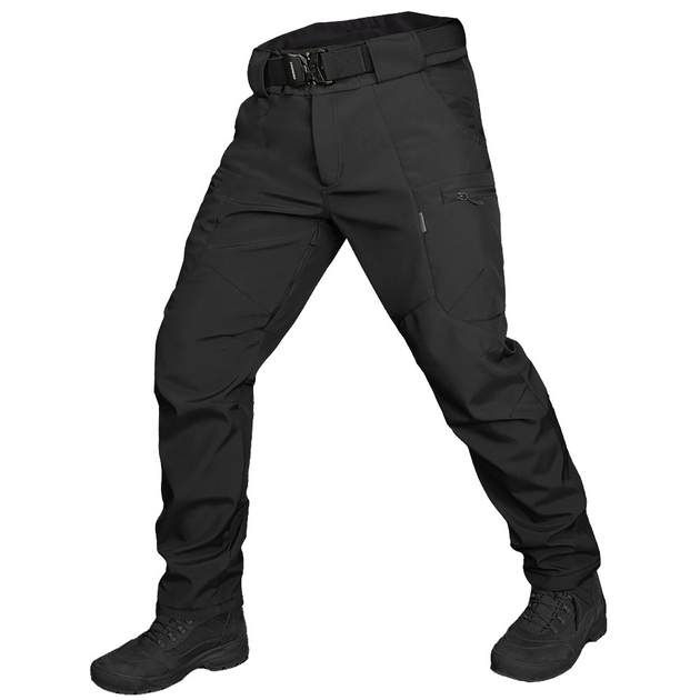 Тактичні зимові штани Camotec SoftShell Vent Чорні XL - зображення 1