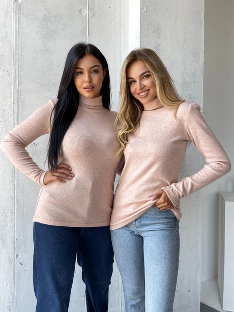 Водолазка женская ангоровая Femme 5XL-7XL (58-62) пудра - Фото 4 Водолазка женская ангоровая Femme 5XL-7XL (58-62) пудра - изображение 4