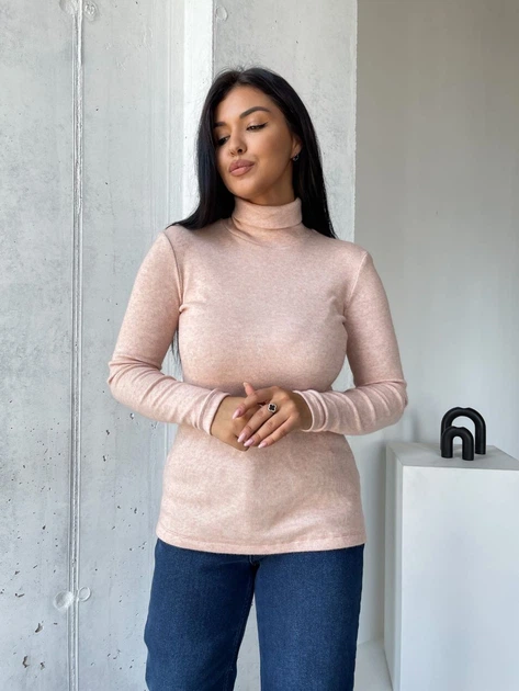 Водолазка женская ангоровая Femme 5XL-7XL (58-62) пудра - Фото 6 Водолазка женская ангоровая Femme 5XL-7XL (58-62) пудра - изображение 6