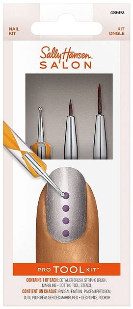 Zestaw do malowania na paznokciach Sally Hansen Salon Pro Nail Tool Kit 3 szt (3616302748693) - obraz 1