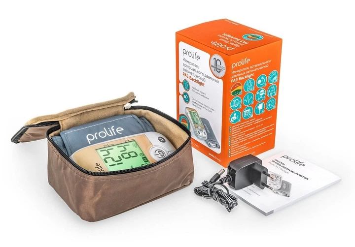 Тонометр PROLIFE PA3 Backlight AFIB автоматический на плечо с адаптером гарантия 10 лет - изображение 3