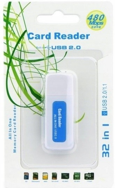 Czytnik kart Memory Titanium Card Reader USB 2.0/MicroSD Niebieski (5901737306548) - obraz 1