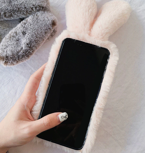 Чехол кролик плюшевый с ушками для Xiaomi Redmi 9A / Pink – фото ...