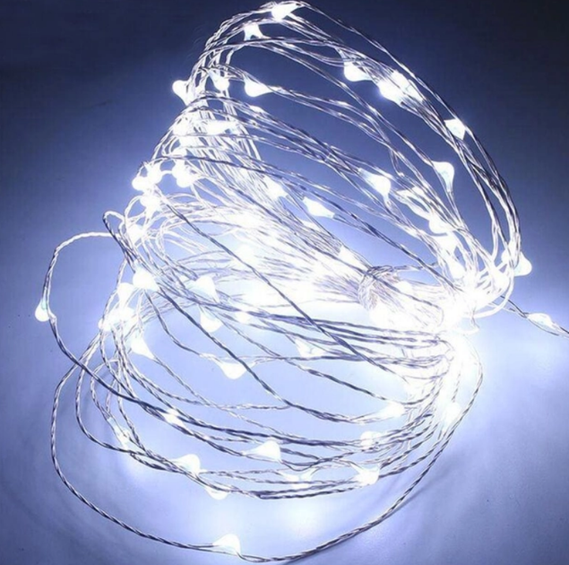 Светодиодная Гирлянда на батарейках 3 метра белая 30 Led лампочек холодное свечение - Фото 3 Светодиодная Гирлянда на батарейках 3 метра белая 30 Led лампочек холодное свечение - изображение 3