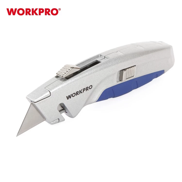 Нож строительный с выдвижным трапециевидным лезвием WORKPRO W013010 - Фото 2 Нож строительный с выдвижным трапециевидным лезвием WORKPRO W013010 - изображение 2