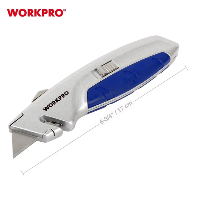 Нож строительный с выдвижным трапециевидным лезвием WORKPRO W013010 - Фото 4 Нож строительный с выдвижным трапециевидным лезвием WORKPRO W013010 - изображение 4