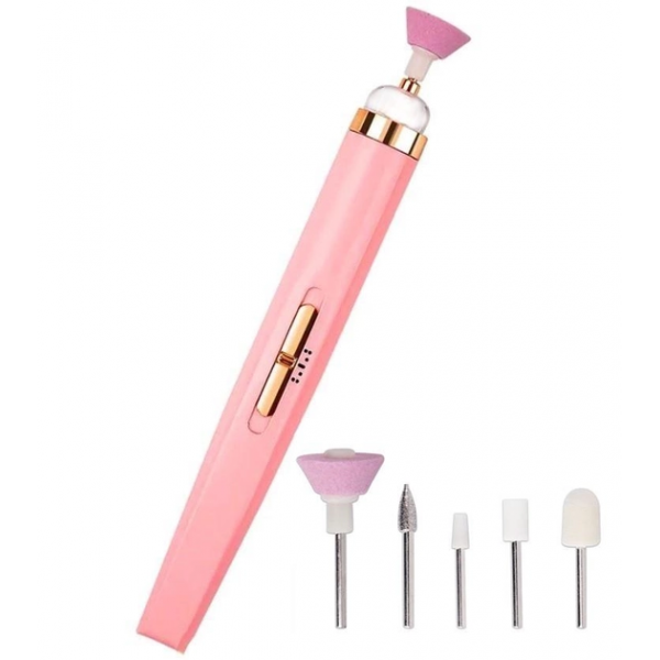 Машинка для маникюра и педикюра Flawless Salon Nails PRO Портативный фрезер ручка 7863 Розовый - изображение 2