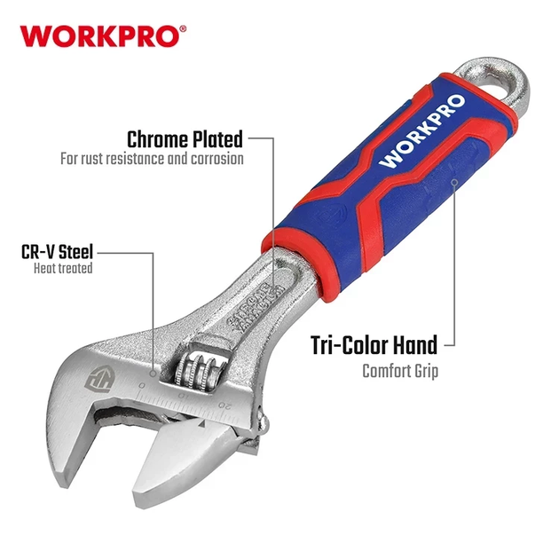 Ключ разводной WORKPRO 150 мм CR-V PRO WP272010 - изображение 2