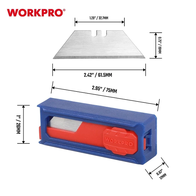Лезвие трапециевидное для ножа WORKPRO (10 ед.) SK5, удобный кейс PRO WP213002 - изображение 3