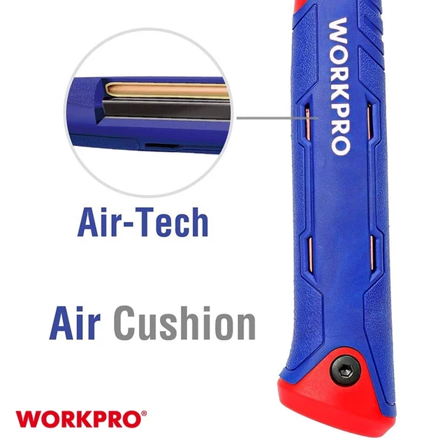 Молоток столярный с демпфером WORKPRO 570 г PRO PLUS W041091 - Фото 6 Молоток столярный с демпфером WORKPRO 570 г PRO PLUS W041091 - изображение 6