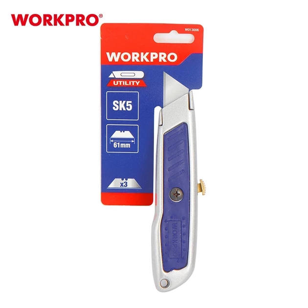 Ніж трапецієподібний алюмініевий WORKPRO W013006 - Фото 6 Ніж трапецієподібний алюмініевий WORKPRO W013006 - зображення 6