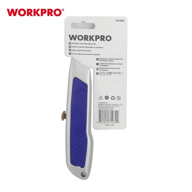 Ніж трапецієподібний алюмініевий WORKPRO W013006 - Фото 7 Ніж трапецієподібний алюмініевий WORKPRO W013006 - зображення 7