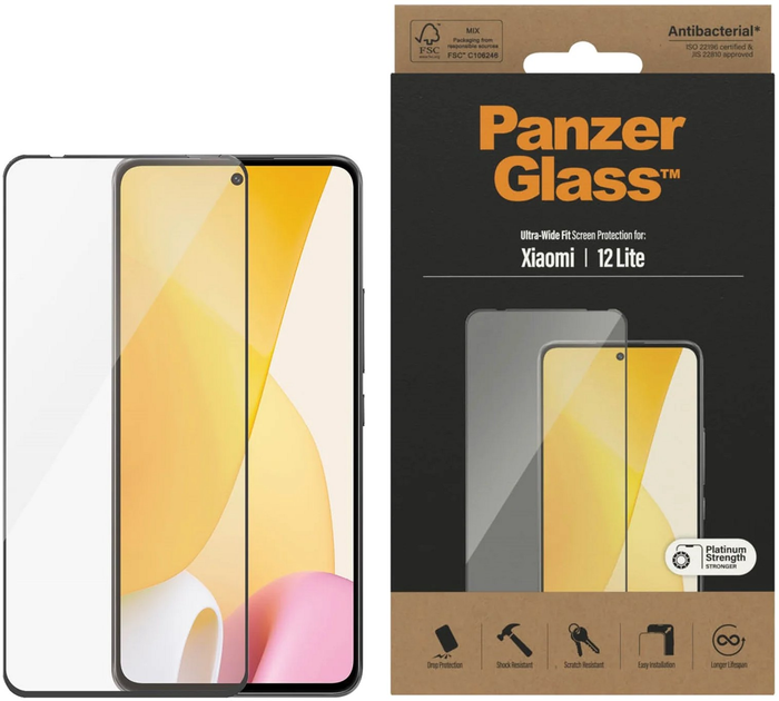 Szkło hartowane Panzer Glass Ultra-Wide Fit do Xiaomi 12 Lite Black (5711724080647) - obraz 2