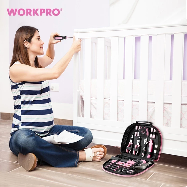 Набор инструментов универсальный женский розовый WORKPRO (103 пред.) PRO WP206818 - изображение 7