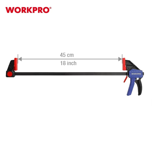 Струбцина быстрозажимная WORKPRO 450 мм PRO WP232037 - Фото 4 Струбцина быстрозажимная WORKPRO 450 мм PRO WP232037 - изображение 4