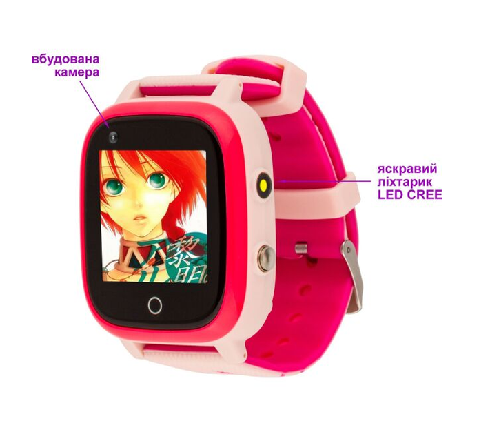 Дитячий смарт-годинник AmiGo GO005 4G WIFI Thermometer Pink Рожеві - зображення 7