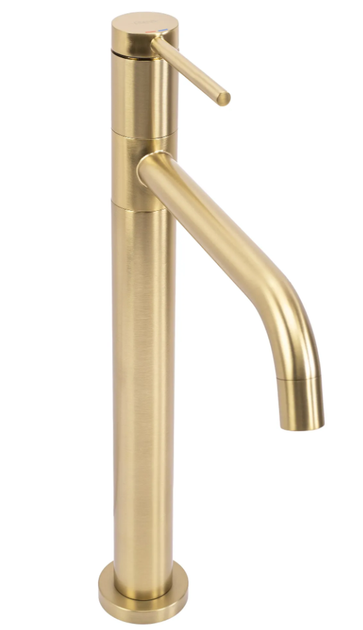 Смеситель для умывальника Rea Lugano Slim brushed gold высокий REA-B4420 - изображение 3