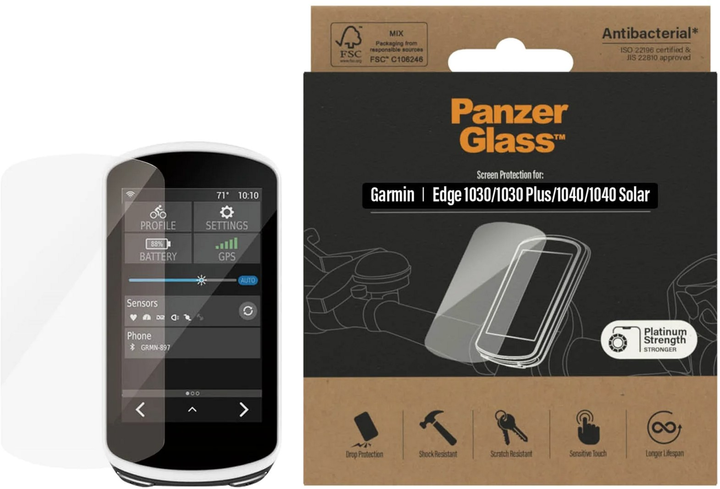 Захисне скло Panzer Glass Anti-Glare для Garmin Edge 1030/1030 Plus/1040/1040 Solar антибактеріальне (5711724036187) - зображення 2