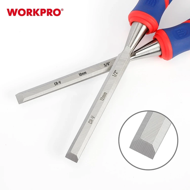 Стамеска - долото ударная WORKPRO 12 мм CR-V PRO WP243006 - изображение 2