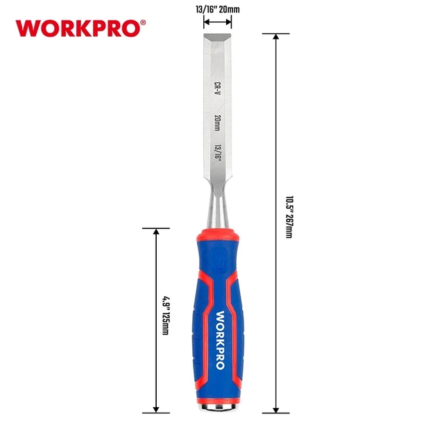 Стамеска - долото ударная WORKPRO 20 мм CR-V PRO WP243009 - Фото 5 Стамеска - долото ударная WORKPRO 20 мм CR-V PRO WP243009 - изображение 5