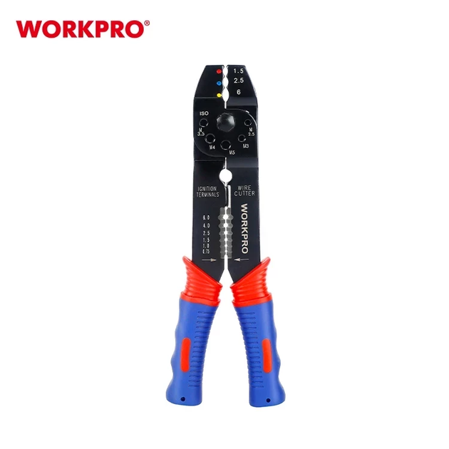 Клещи для обжима/снятия изоляции WORKPRO 200 мм, 0,75-6,0 мм PRO WP291001 - изображение 3