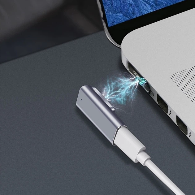 Адаптер перехідник MagSafe2 to Type-C для живлення Macbook Pro, Macbook Air (100207) - Фото 2 Адаптер перехідник MagSafe2 to Type-C для живлення Macbook Pro, Macbook Air (100207) - зображення 2