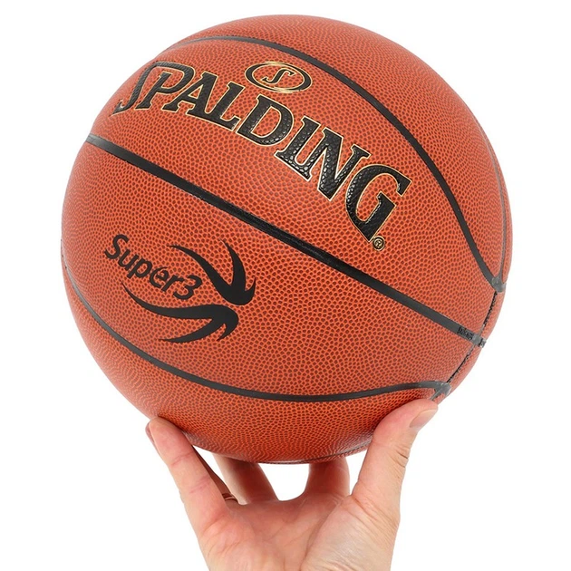 Мяч баскетбольный Spalding Super 3 77747Y №7 Коричневый (57484068) - Фото 5 Мяч баскетбольный Spalding Super 3 77747Y №7 Коричневый (57484068) - изображение 5