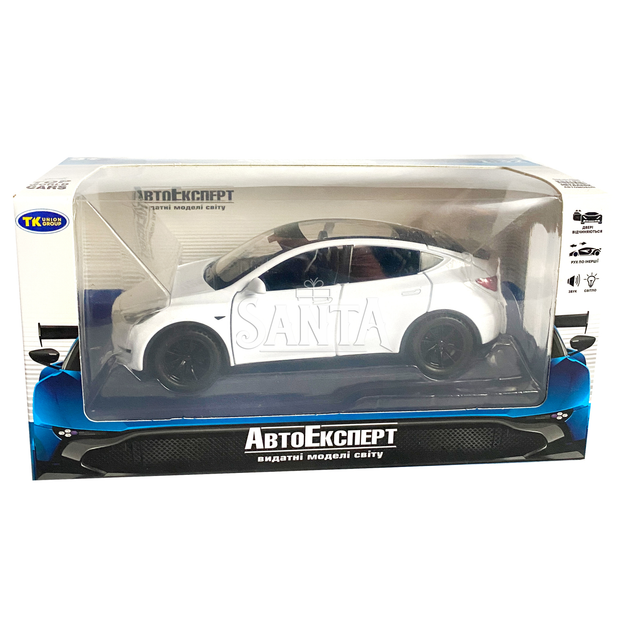 Игрушечная машинка металлическая Tesla Y, тесла, белая, звук, свет, инерция, откр двери, багажник, капот, Автоэксперт, 1:32, 14,5*6*6см (ТК-16723) - изображение 7
