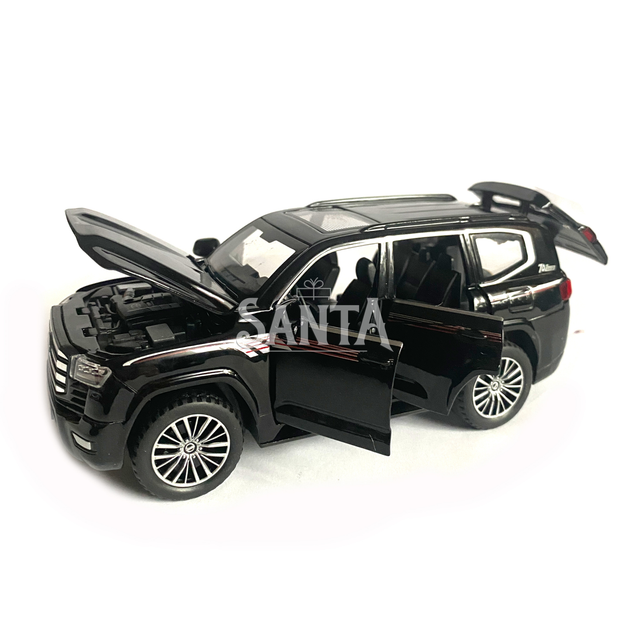 Игрушечная машинка металлическая Toyota Land Cruiser 300, тойота ленд крузер, черный, звук, свет, инерция, откр двери, багажник, капот, 1:32, 15*7*6см (ТК-18010) - изображение 7