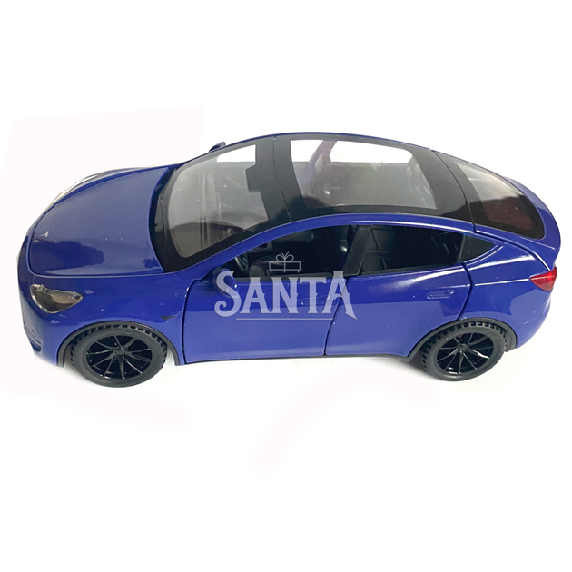 Игрушечная машинка металлическая Tesla Y, тесла, синяя, звук, свет, инерция, откр двери, багажник, капот, Автоэксперт, 1:32, 14,5*6*6см (ТК-16723) - изображение 3