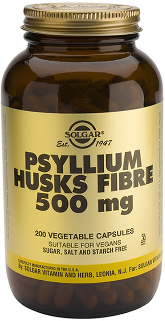 Suplement diety Solgar Psyllium Husk Fibre 500 mg 200 kapsułek (0033984023154) - obraz 1