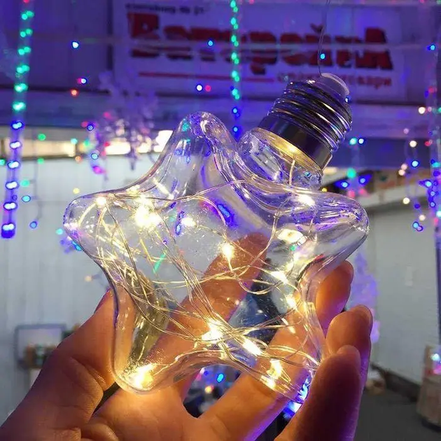 Светодиодная гирлянда Штора Звезды с росой 10 шт. LED 3х0.6м - Фото 2 Светодиодная гирлянда Штора Звезды с росой 10 шт. LED 3х0.6м - изображение 2