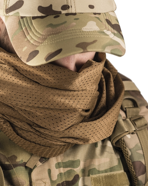 Шарф военнополевой Mil-Tec Сетка маскировочная One-size 190х50см Койот (12627019) - изображение 2
