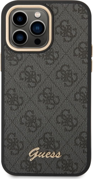 Панель Guess 4G Vintage Gold Logo для Apple iPhone 14 Pro Max Чорний (3666339065232) - зображення 2