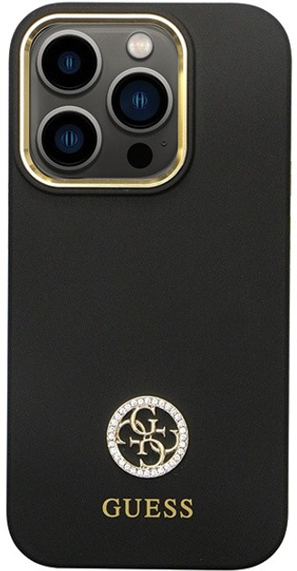 Панель Guess Silicone Logo Strass для Apple iPhone 14 Pro Max Чорний (3666339148478) - зображення 2