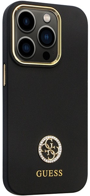 Панель Guess Silicone Logo Strass для Apple iPhone 14 Pro Max Чорний (3666339148478) - зображення 3