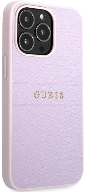 Etui plecki Guess Saffiano Strap do Apple iPhone 14 Pro Max Purple (3666339088651) - obraz 3