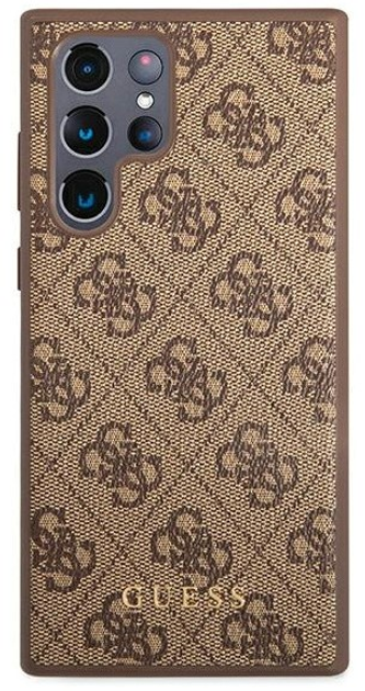 Etui plecki Guess 4G Metal Gold Logo do Samsung Galaxy S23 Ultra Brown (3666339117009) - obraz 2