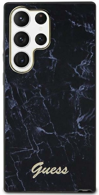 Etui plecki Guess Marble do Samsung Galaxy S23 Ultra Black (3666339117399) - obraz 1