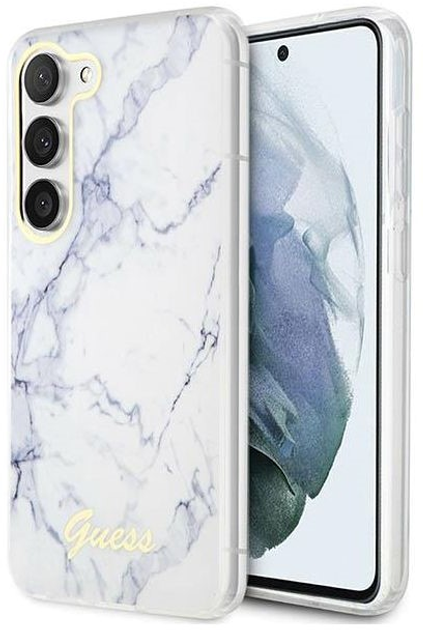 Панель Guess Marble для Samsung Galaxy S23 Plus Білий (3666339117412) - зображення 1