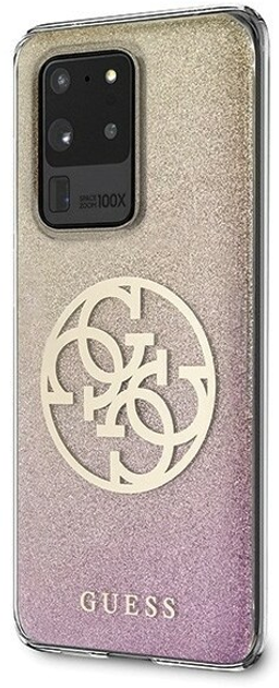 Панель Guess Glitter Gradient 4G Circle для Samsung Galaxy S20 Ultra Золото-Рожевий (3700740472958) - зображення 2