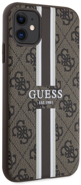 Панель Guess 4G Printed Stripes MagSafe для Apple iPhone 11 Коричневий (3666339119713) - зображення 3