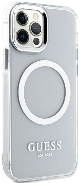 Панель Guess Metal Outline Magsafe для Apple iPhone 12/12 Pro Сріблястий (3666339169947) - зображення 3