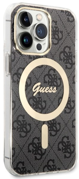 Etui plecki Guess 4G MagSafe do Apple iPhone 13/13 Pro Black (3666339126810) - obraz 3
