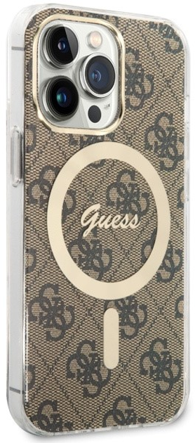 Etui plecki Guess 4G MagSafe do Apple iPhone 13/13 Pro Brown (3666339126865) - obraz 3