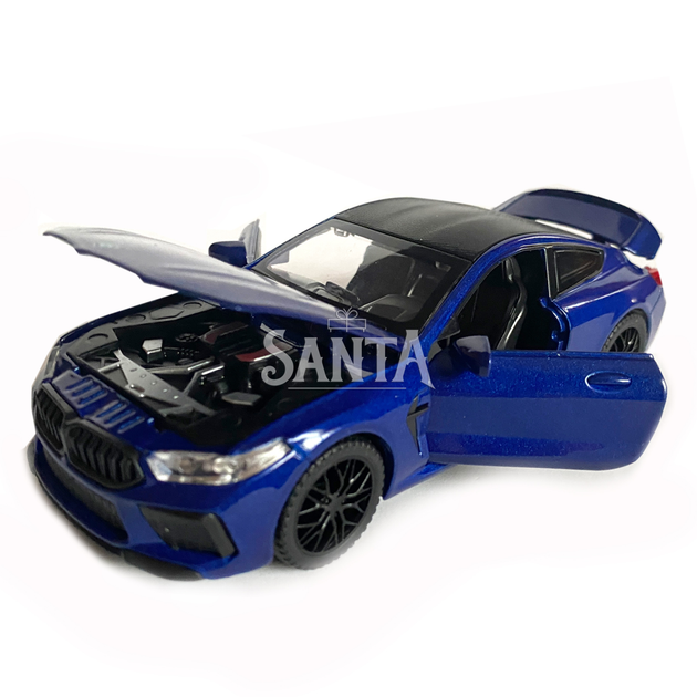 Іграшкова машинка металева BMW M8 Competition Coupe, БМВ, синя, звук, світло, інерція, відчин двері, багажник, капот, Автоексперт, 1:32, 15*7*5см (ТК-12340) - Фото 3 Іграшкова машинка металева BMW M8 Competition Coupe, БМВ, синя, звук, світло, інерція, відчин двері, багажник, капот, Автоексперт, 1:32, 15*7*5см (ТК-12340) - зображення 3