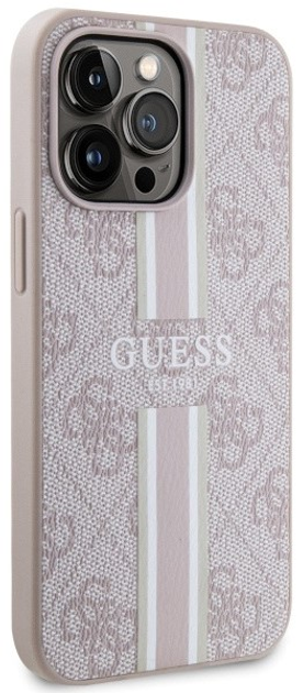 Etui plecki Guess 4G Printed Stripes MagSafe do Apple iPhone 13/13 Pro Pink (3666339119850) - obraz 3
