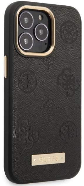 Панель Guess Peony Logo Plate MagSafe для Apple iPhone 13/13 Pro Чорний (3666339056674) - зображення 3