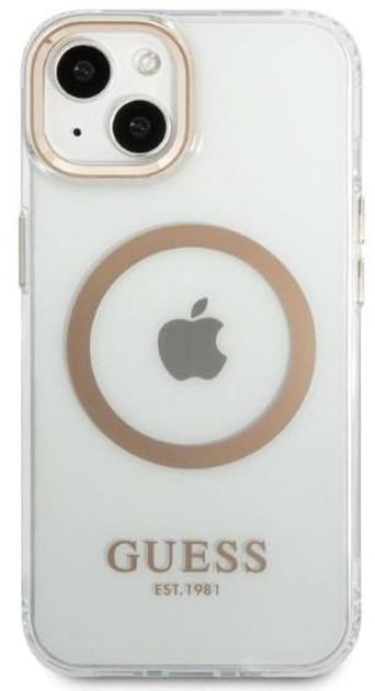 Etui plecki Guess Metal Outline Magsafe do Apple iPhone 13 Gold (3666339057145) - obraz 2